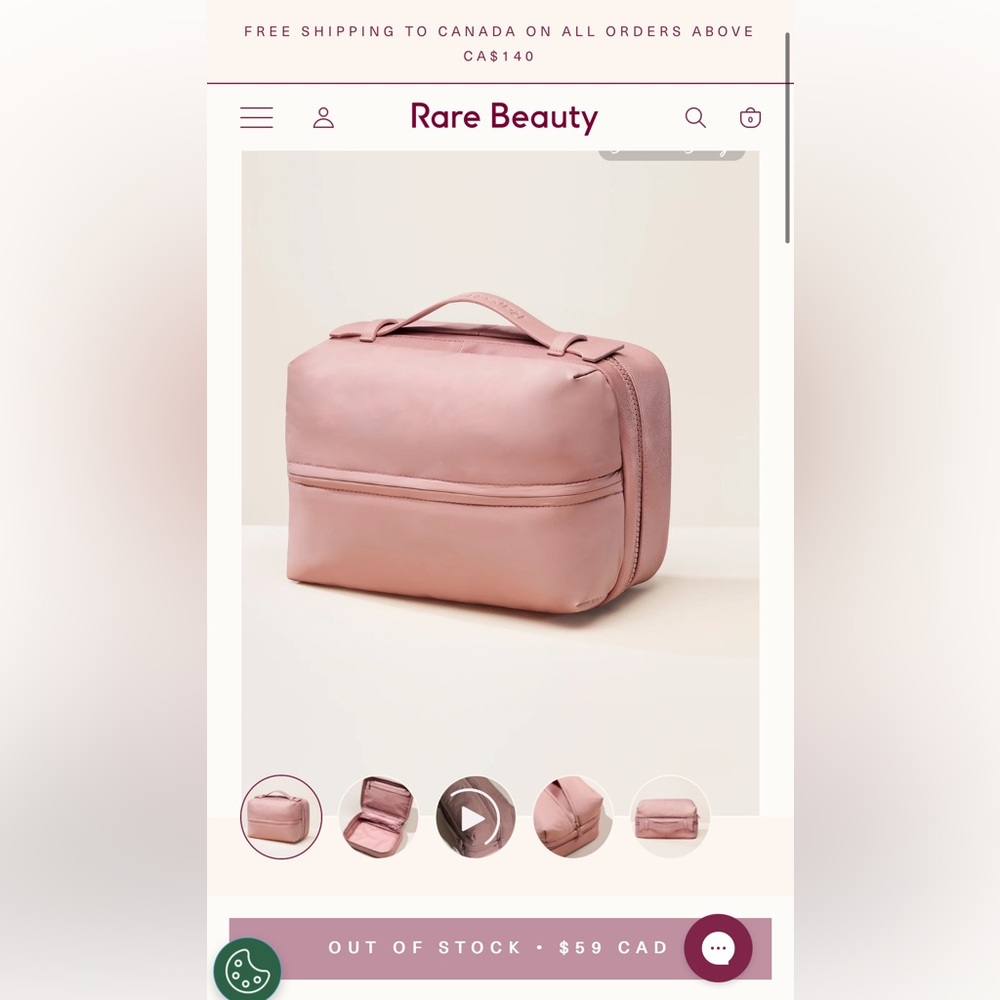 Rare Beauty Puffy Toiletry Bag - Mauve